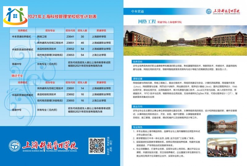 2021年上海科技管理學(xué)校中本貫通、中高職貫通及隨遷子女招生簡章