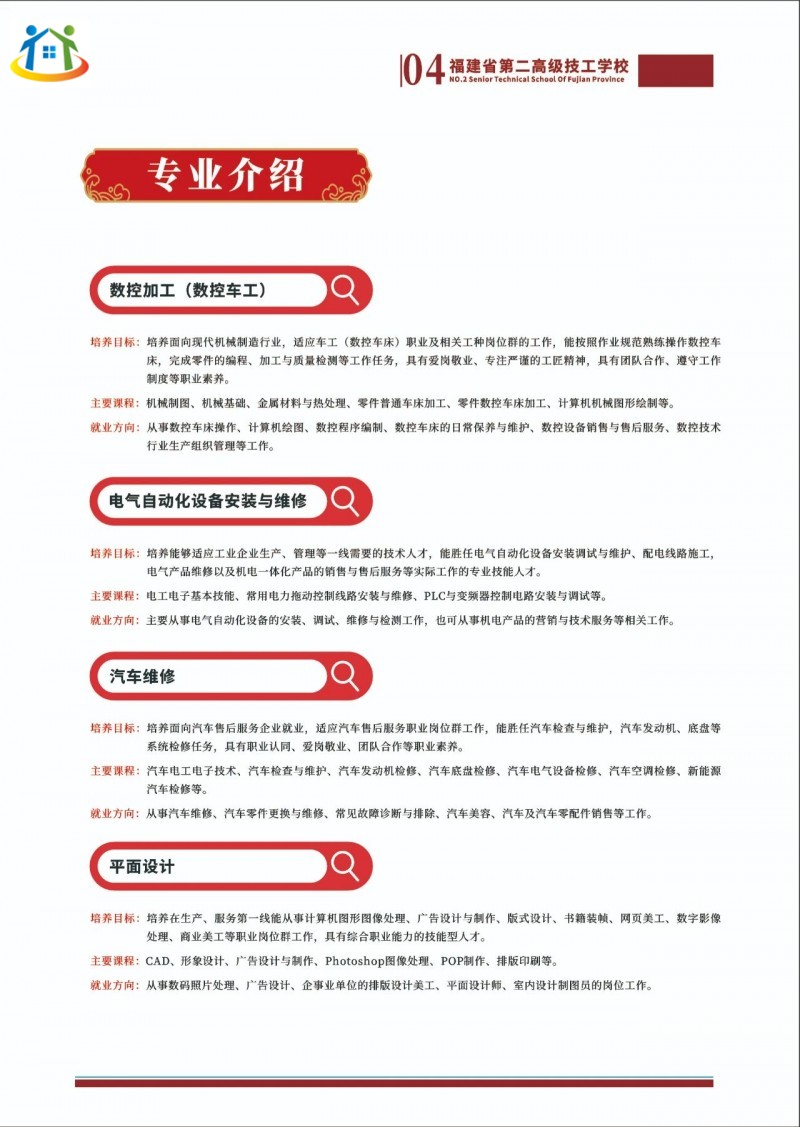 福建省第二高級(jí)技工學(xué)校專業(yè)介紹