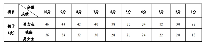 踢毽子評分標準表