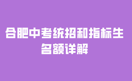 合肥中考統(tǒng)招
