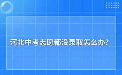 河北中考志愿都沒錄取怎么辦？補(bǔ)救辦法有哪些？