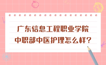 2024年廣東信息工程職業(yè)學(xué)院中職部中醫(yī)護(hù)理怎么樣?