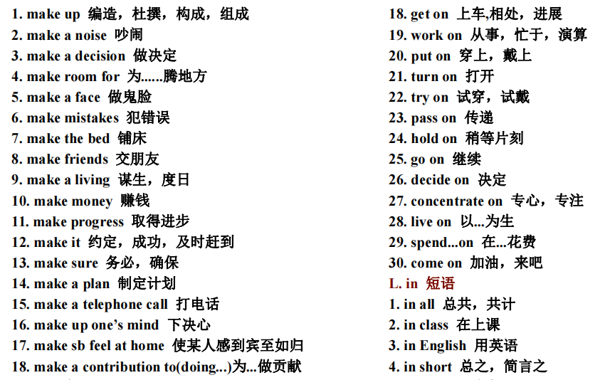 中考必備英語詞匯