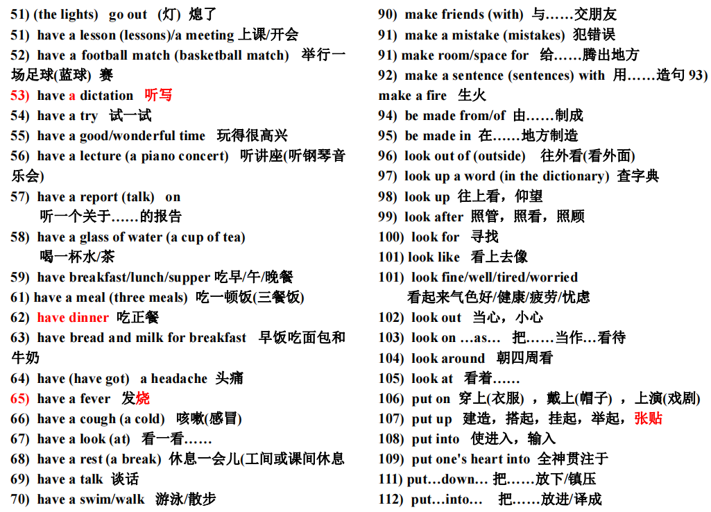 中考必備英語詞匯