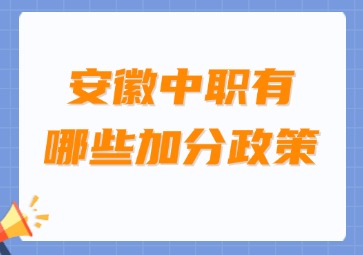 安徽中職有哪些加分政策