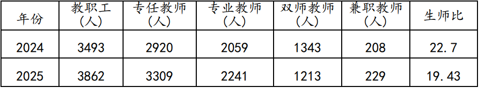 近兩年中職教師隊伍情況表